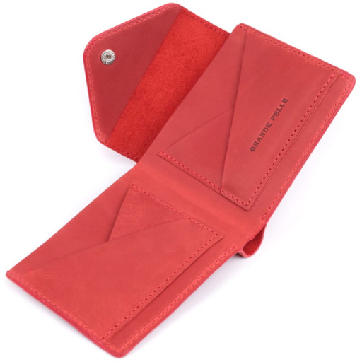 Жіночий гаманець із матової натуральної шкіри GRANDE PELLE 16804 Червоний