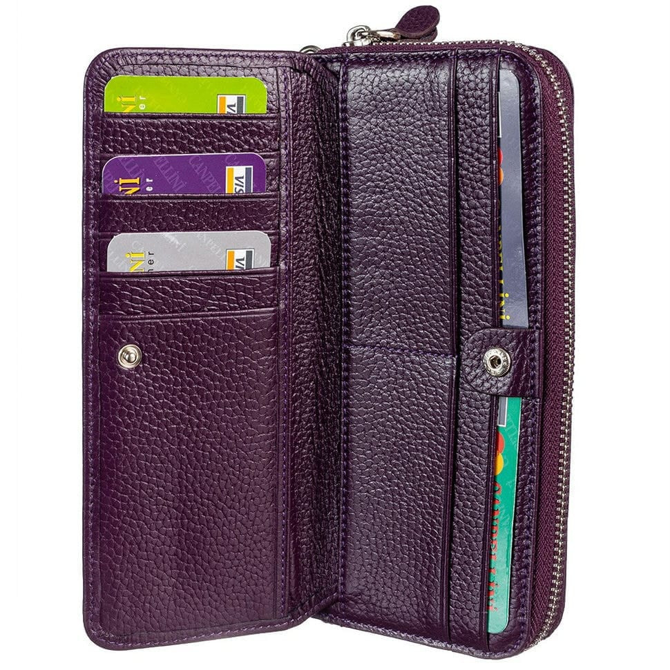 Гаманець жіночий шкіряний CANPEL 711-95 фіолетовий флотар