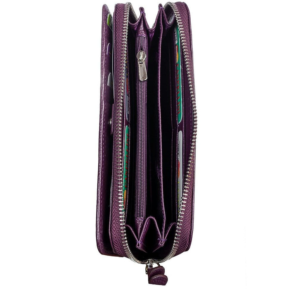 Гаманець жіночий шкіряний CANPEL 711-95 фіолетовий флотар