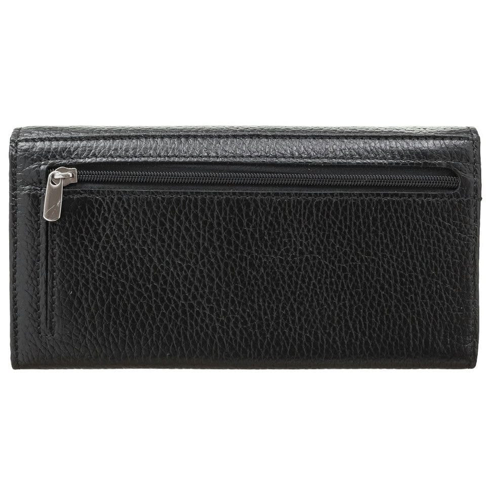 Гаманець жіночий шкіра CANPEL 2036-7 DM чорно-червоний флотар