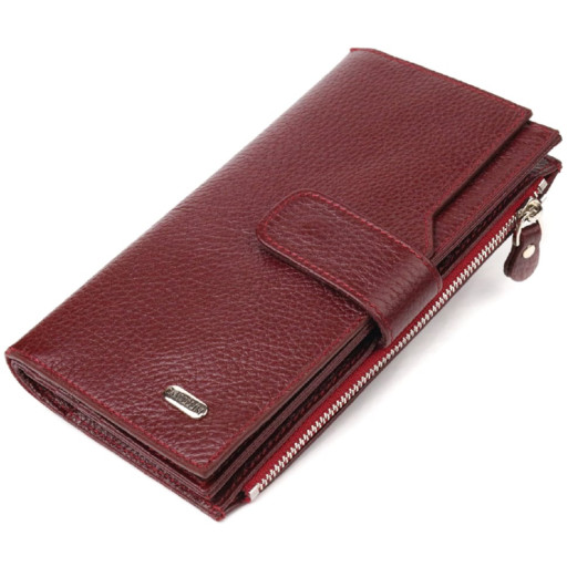 Вертикальний гаманець для жінок з натуральної шкіри CANPELLINI 21645 Бордовий