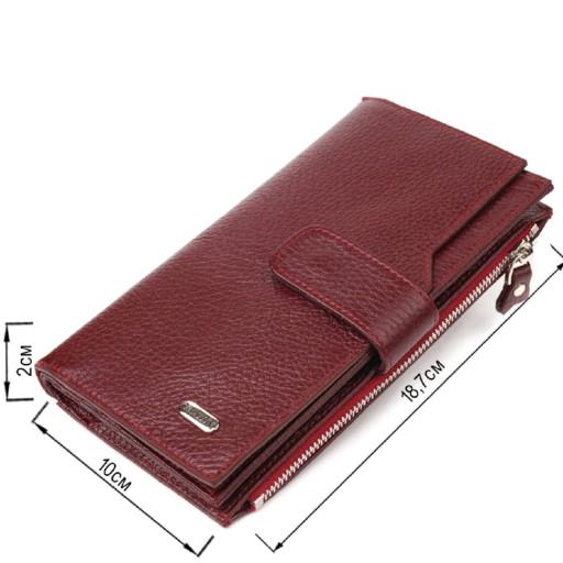 Вертикальний гаманець для жінок з натуральної шкіри CANPELLINI 21645 Бордовий