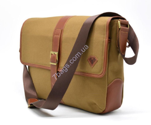 Чоловіча сумка тканину + шкіра TC-DC194-C Black Diamond