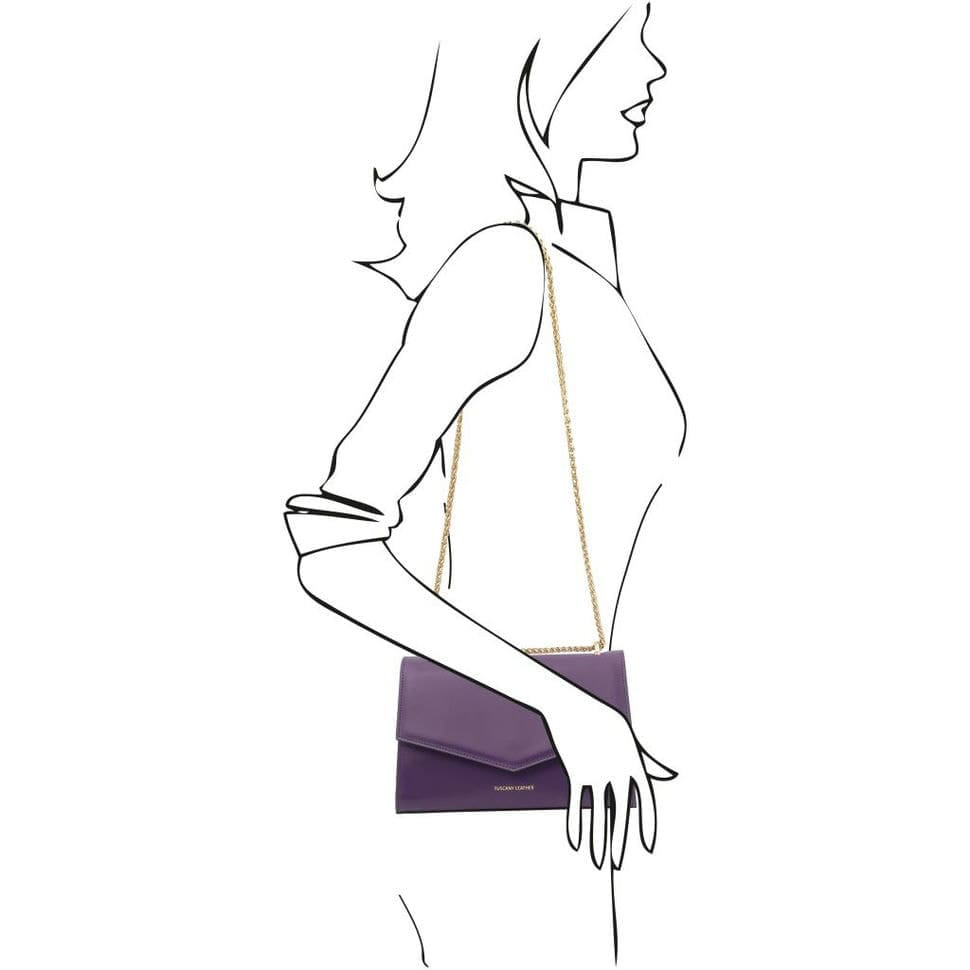 Шкіряний клатч Fortuna з ланцюжковим ремінцем  Tuscany TL141944