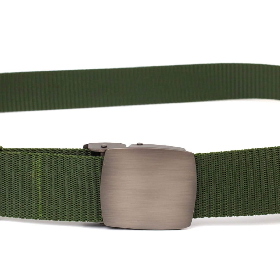 Міцний чоловічий ремінь з металевою пряжкою з текстилю 20595 Vintage Зелений