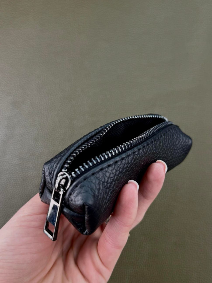 Ключниця з натуральної зернистої шкіри NORMAL (чорна)