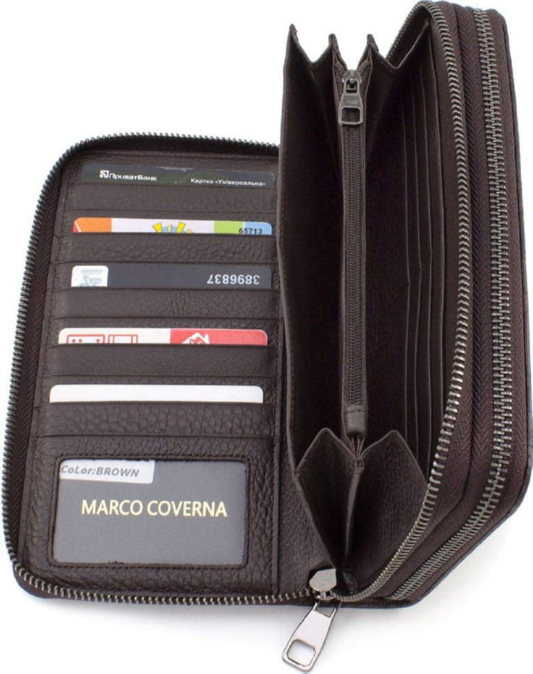 Brown men`s reptile leather clutch bag Marco Coverna 086-5902C Brown