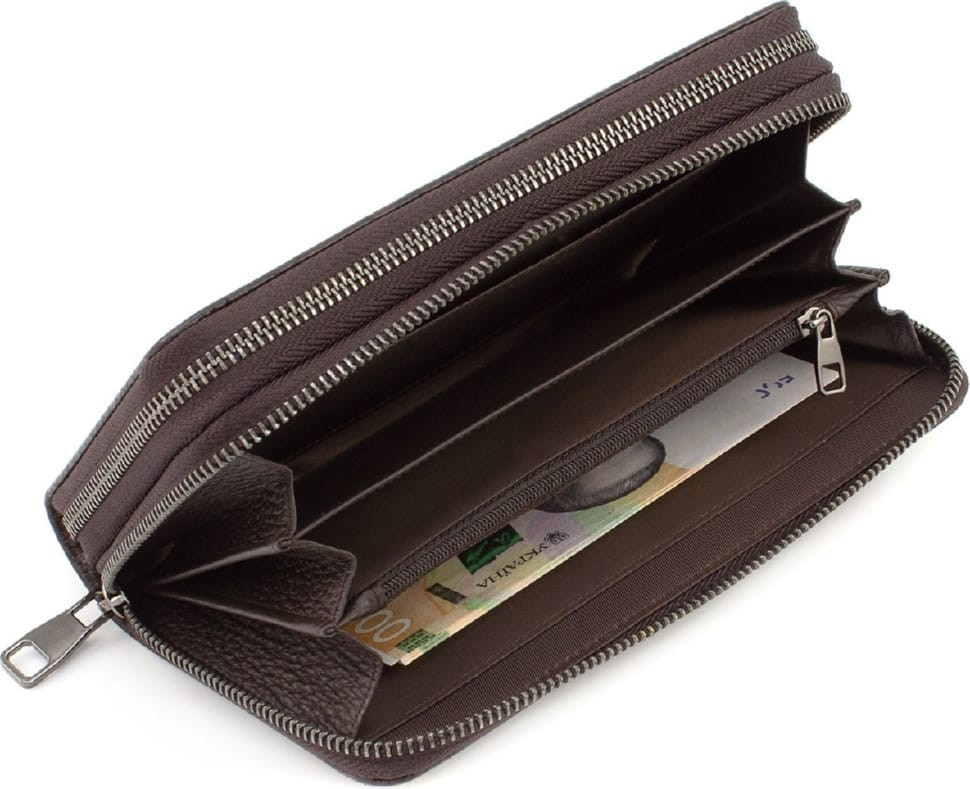 Brown men`s reptile leather clutch bag Marco Coverna 086-5902C Brown