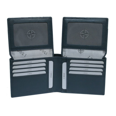 Leather wallet Cortina 5068 navy blue