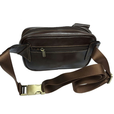 Leather bag Italico 8606 moro brown