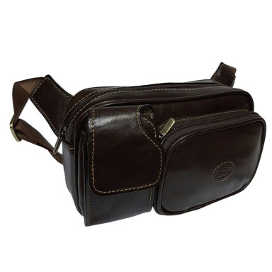 Leather bag Italico 8606 moro brown