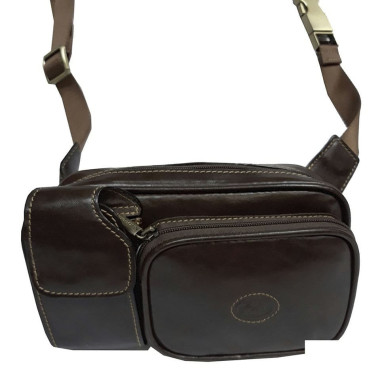 Leather bag Italico 8606 moro brown