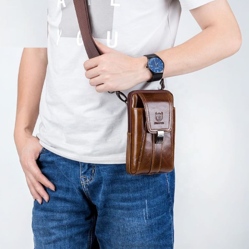 Belt bag with shoulder strap T0073 BULL, brown