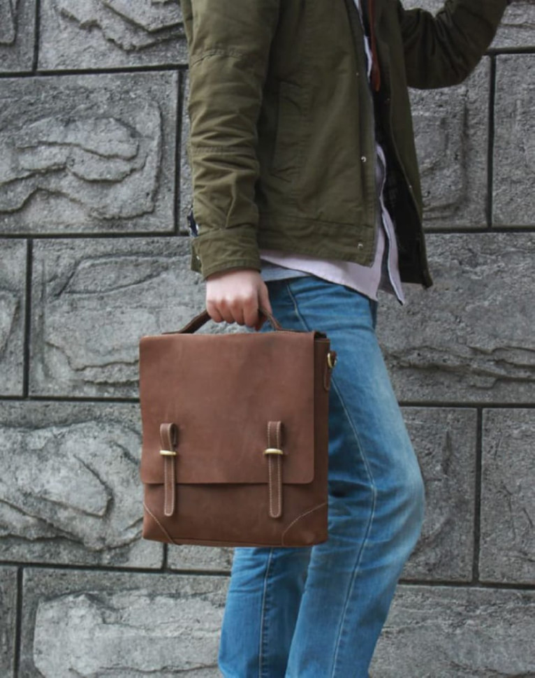 Вертикальна сумка зі шкіри, сумка планшет Tiding 3003