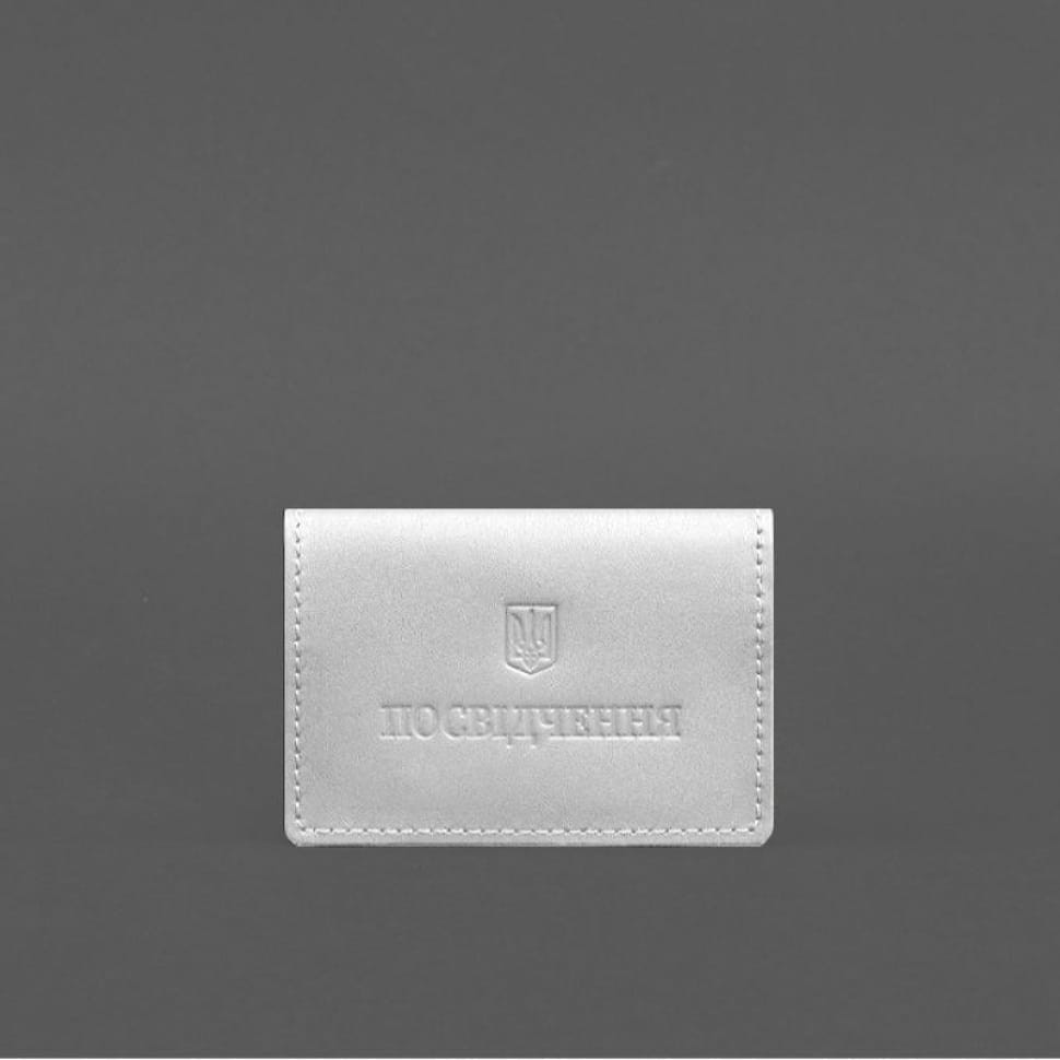Шкіряна обкладинка для пенсійного посвідчення біла