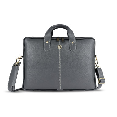 13 Hammonds Flycatcher LB105 Grey Leather Laptop Bag