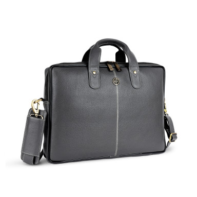 13 Hammonds Flycatcher LB105 Grey Leather Laptop Bag