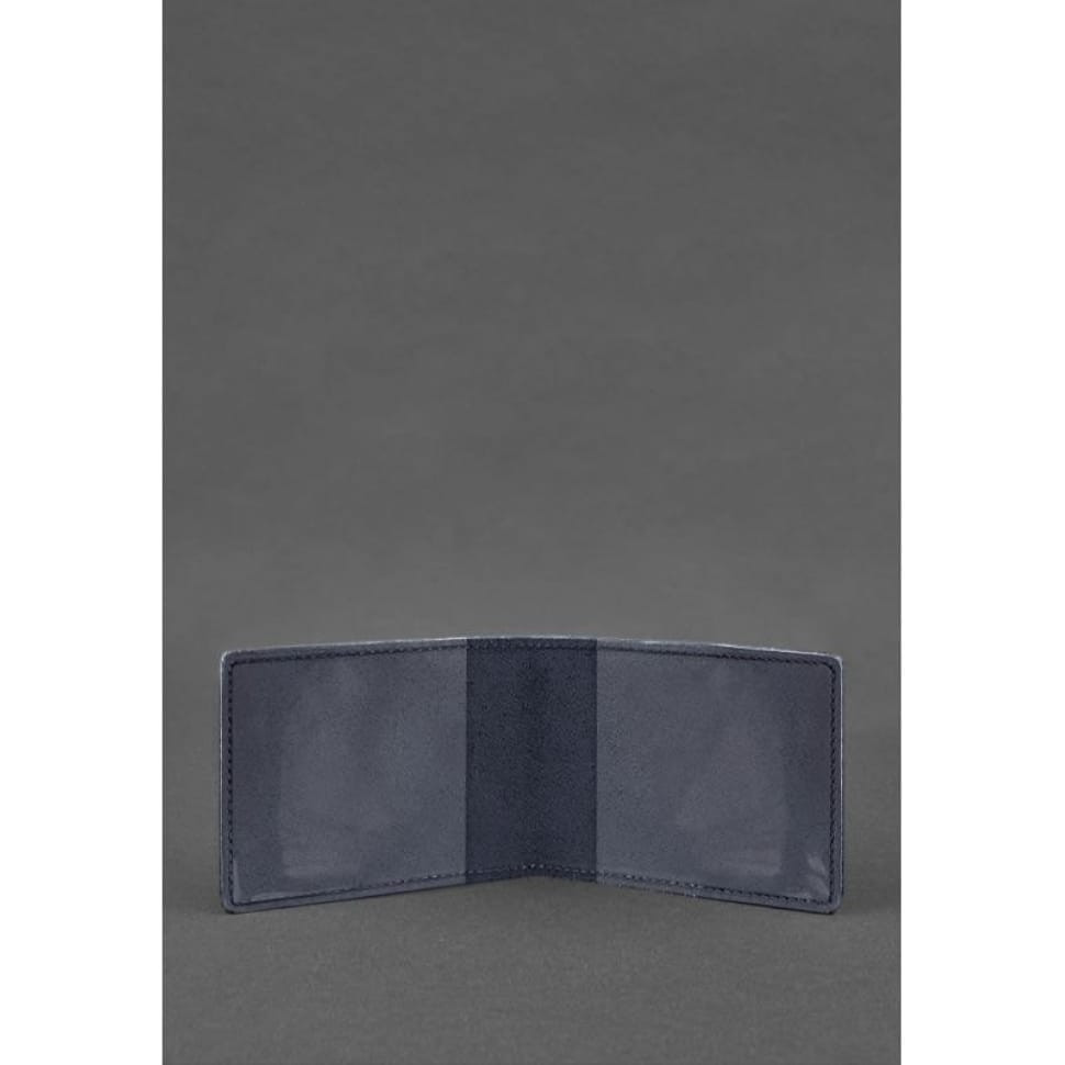 Шкіряна обкладинка для посвідчення учасника бойових дій темно-синя