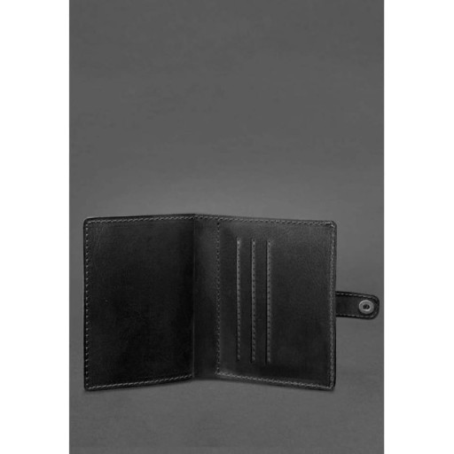 Шкіряна обкладинка-портмоне для посвідчення офіцера 11.0 Чорна