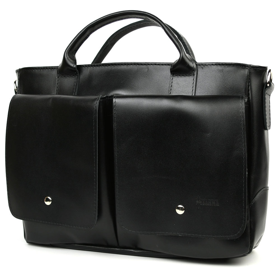 Mens shoulder bag with handles TARWA black ZA-3990-3md