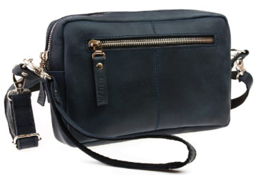 Women's leather small clutch bag SULLIVAN sg49 (25) blue