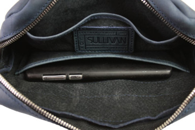 Women's leather small clutch bag SULLIVAN sg49 (25) blue