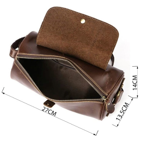 Сумка чоловіча закруглена Vintage 14694 Коричнева