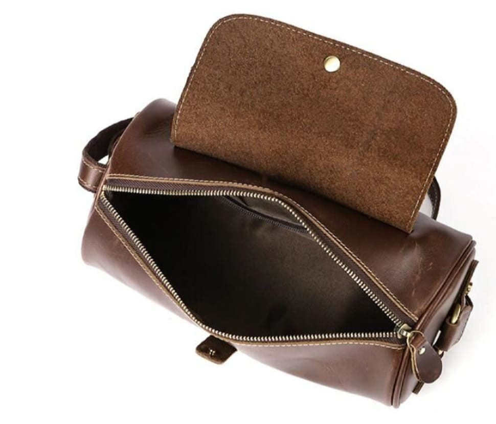 Сумка чоловіча закруглена Vintage 14694 Коричнева