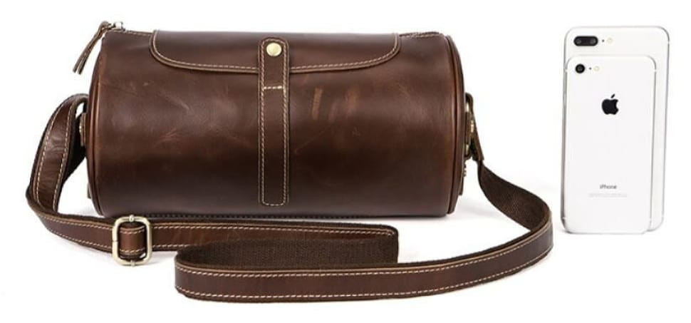 Сумка чоловіча закруглена Vintage 14694 Коричнева