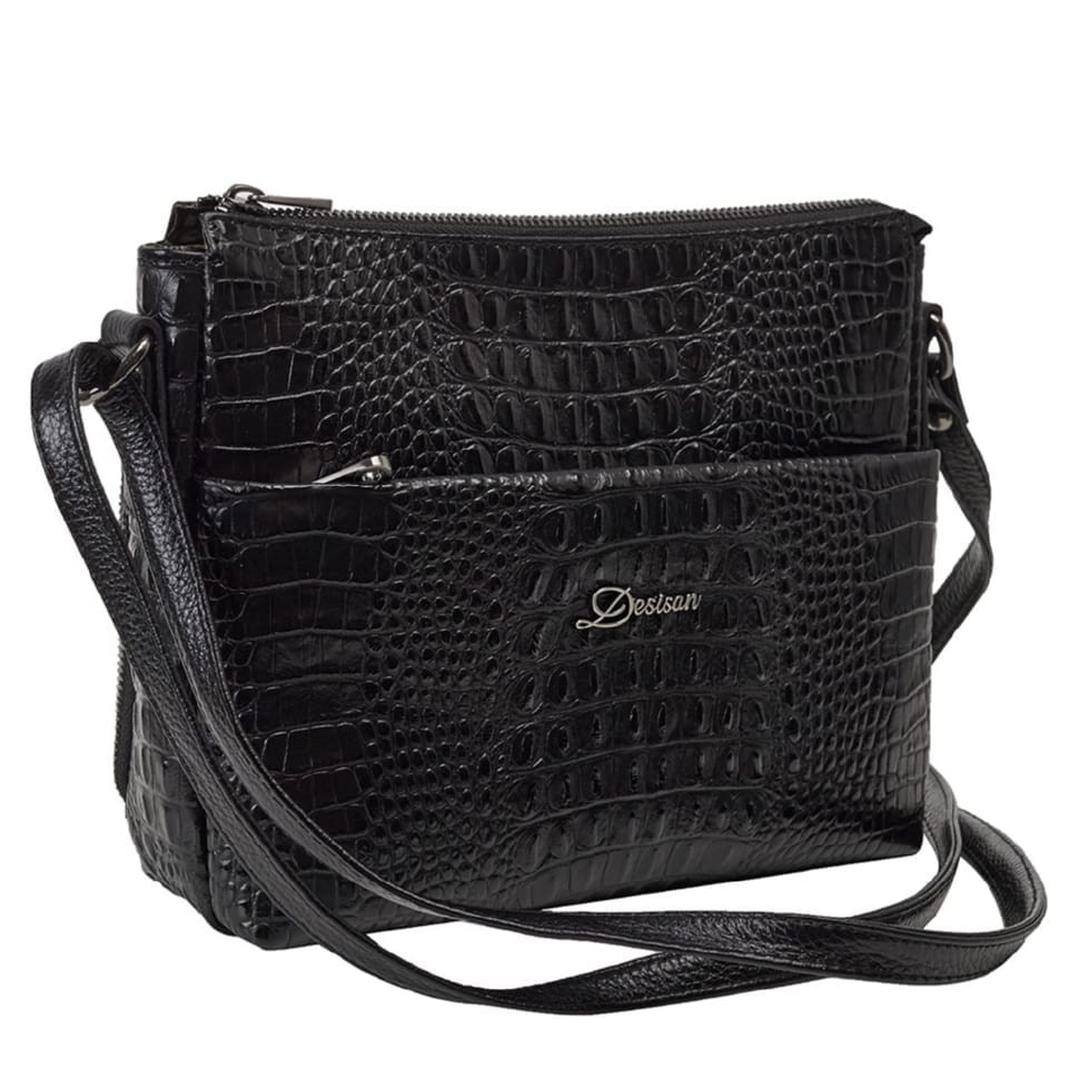 Сумка жіноча шкіра Desisan 3015-1011 чорний кроко
