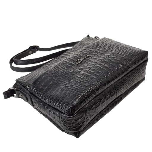 Сумка жіноча шкіра Desisan 3015-1011 чорний кроко