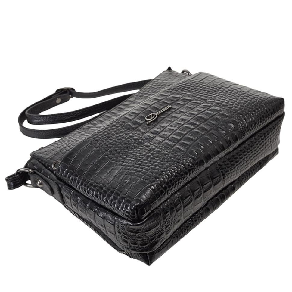 Сумка жіноча шкіра Desisan 3015-1011 чорний кроко