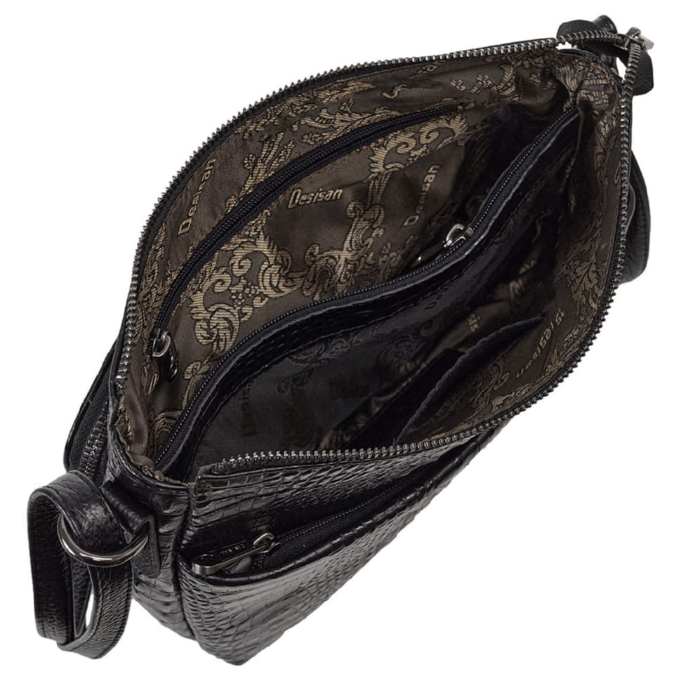 Сумка жіноча шкіра Desisan 3015-1011 чорний кроко