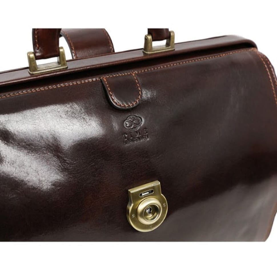 Саквояж шкіряний великий - Mrs Dalloway - коричневий Time Resistance 5214001