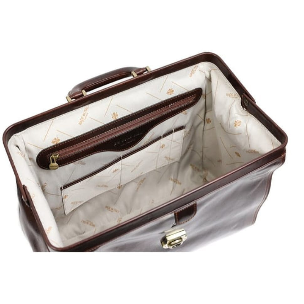 Саквояж шкіряний великий - Mrs Dalloway - коричневий Time Resistance 5214001