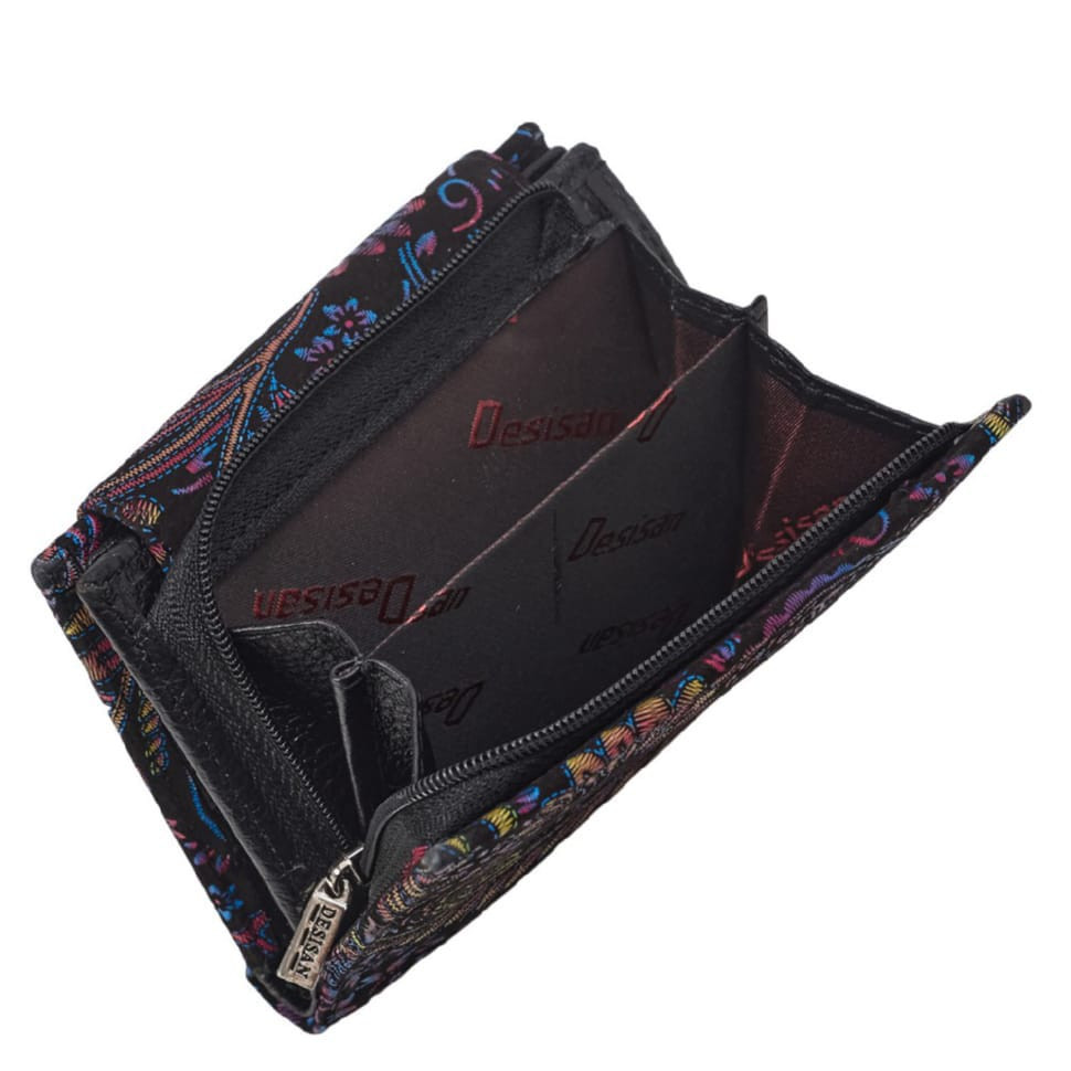 Кошелек женский кожа Desisan 755-995 синие цветы