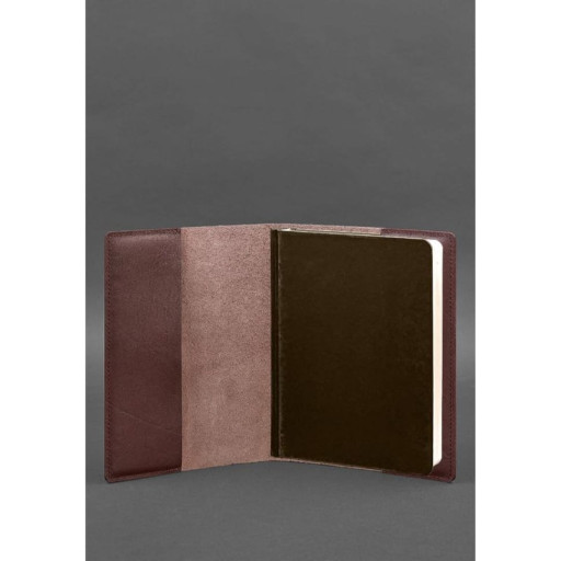 Шкіряна обкладинка для блокнота 6.0 (софт-бук) Бордова Краст