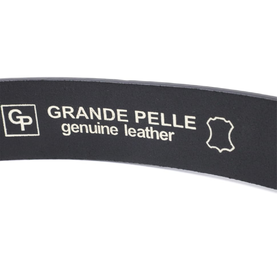 Люксовий ремінь під джинси з натуральної шкіри GRANDE PELLE 11691 Чорний