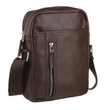 Brown leather shoulder bag M110br John McDee