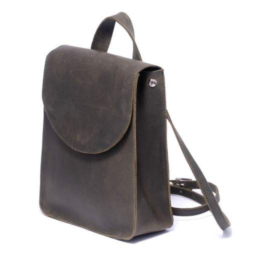 Шкіряна жіноча сумка-рюкзак Еліон, колір - Сірий 024х