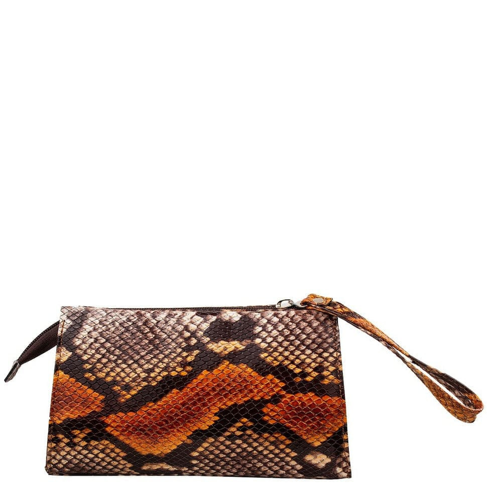 Косметичка шкіряна Desisan 2-738 руда змія