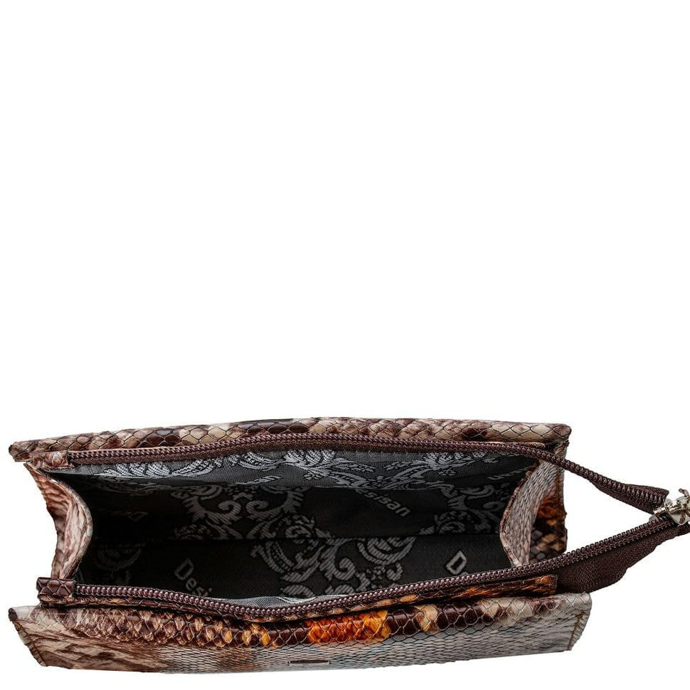 Косметичка шкіряна Desisan 2-738 руда змія