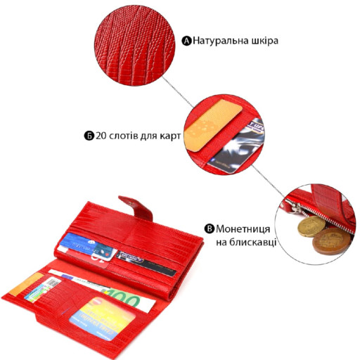 Красивий жіночий гаманець із натуральної фактурної шкіри CANPELLINI 21646