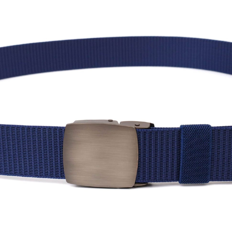 Надійний чоловічий ремінь із металевою пряжкою з текстилю 20596 Vintage Синій