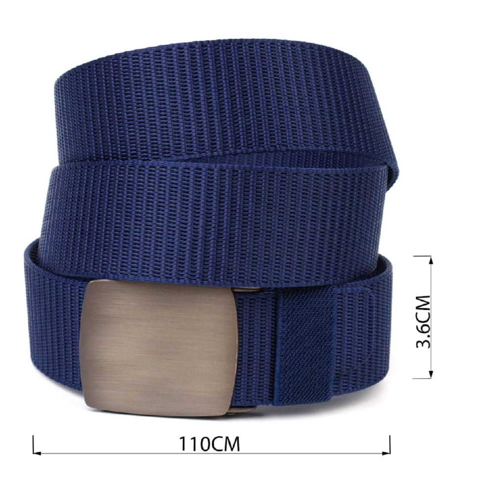 Надійний чоловічий ремінь із металевою пряжкою з текстилю 20596 Vintage Синій