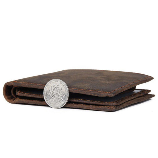 Гаманець горизонтальний в винтажной шкірі Vintage 14965 Коричневий