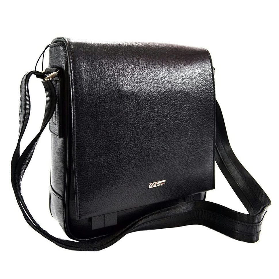 Барсетка м'яка шкіряна DESISAN 420-011 чорний флотар