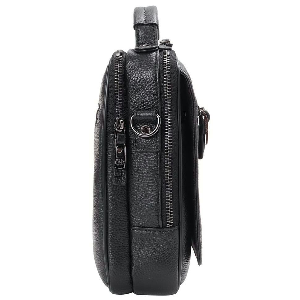 Чоловіча шкіряна сумка через плече GIORGIO FERRETTI GF012-1 чорна