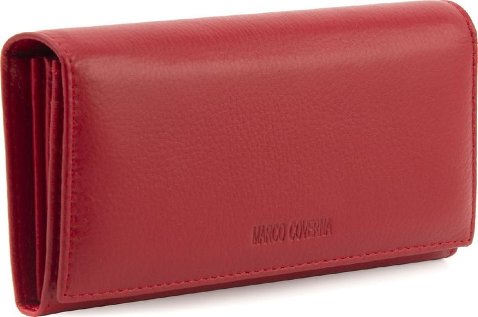 Red women`s wallet made of genuine textured leather Marco Coverna MA501-1 Red