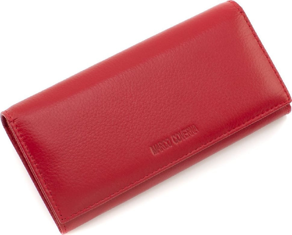 Red women`s wallet made of genuine textured leather Marco Coverna MA501-1 Red
